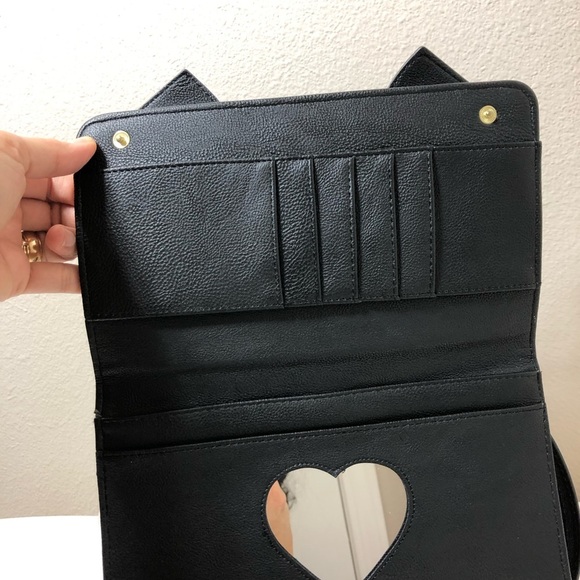 Betsey Johnson Faux Leather Romantic Floral Multi Pockets Crossbody Purse - Picture 5 of 16